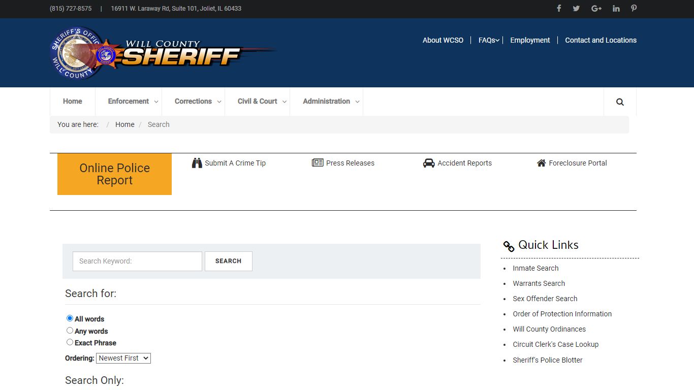 Search - WC Sheriff's Office